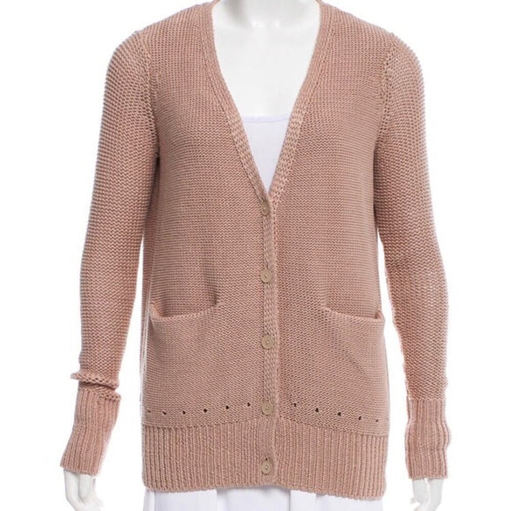*SOLD* Brown Cotton Grandpa Light Academia Cardigan medium - Picture 2 of 5